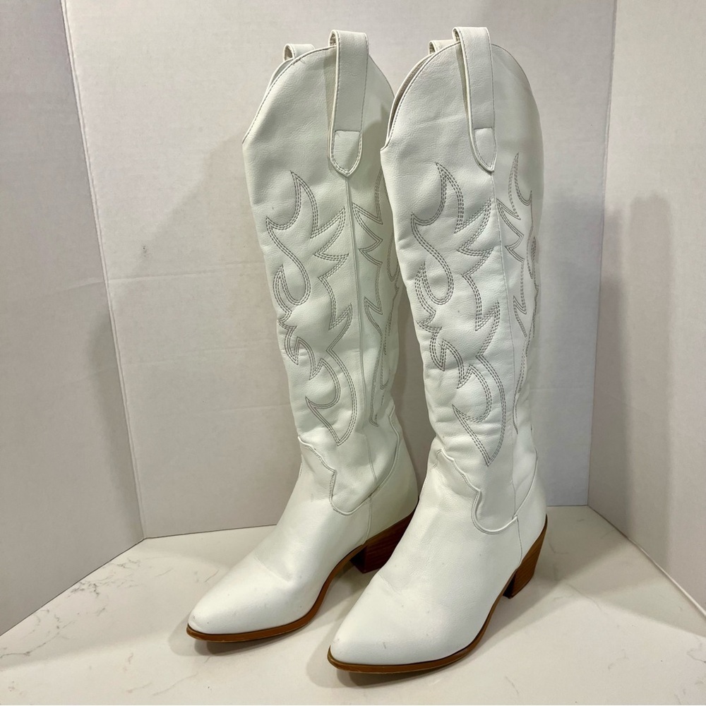 Bellini Urson White Western Style Boots 6 - Picture 4 of 16